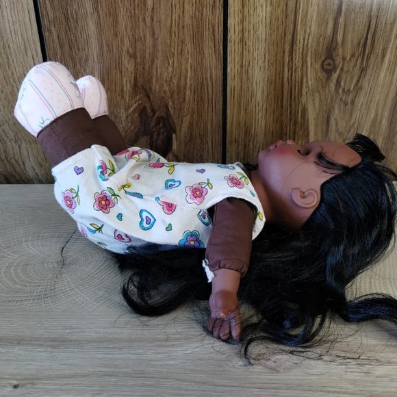 Simba Toys Baby Doll Soft Body AA Black Hair Sleepy Open Close Brown Eyes 11" - Picture 5 of 8